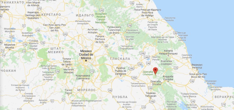 Орисаба на карте